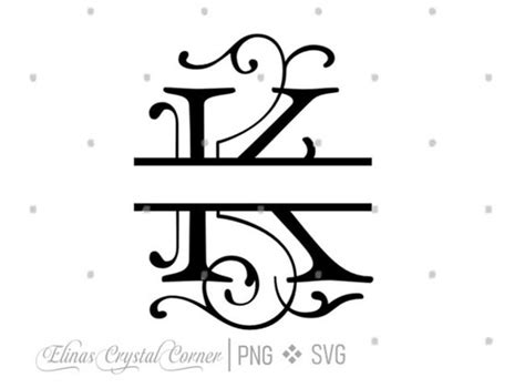 Letter K Monogram Monogram Split Alphabet Monogram Split - Etsy