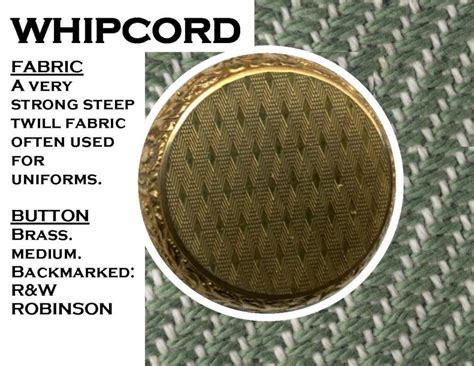 Imitating Fabric–WHIPCORD 2 – Western Regional Button Association