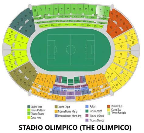 Stadio Olimpico Seating Chart With Rows And Seat Numbers