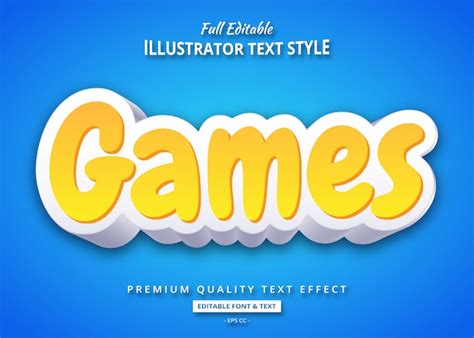 Cartoon Spiele Texteffekt Premium Vektor