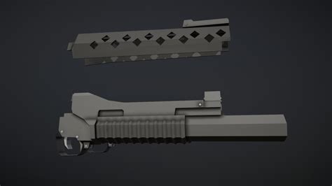 Low Poly M203 Underbarrel Grenade Launcher Download Free 3d Model By