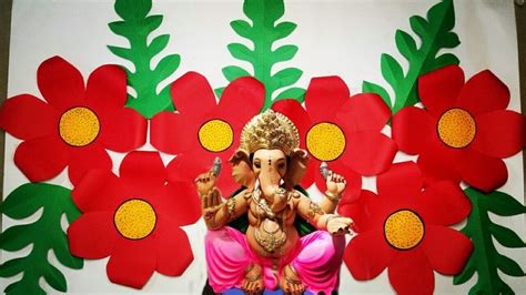 Ganpati Decoration with flowers | How To make Eco-friendly Ganpati ...