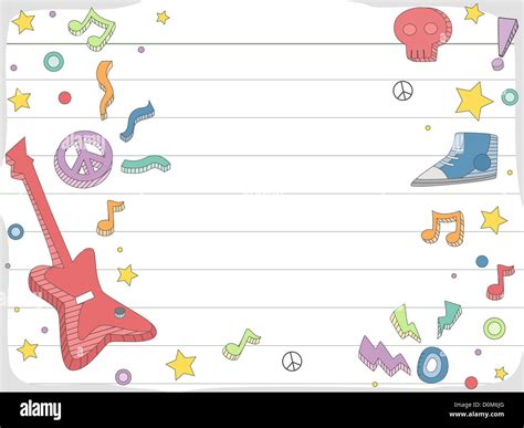 Background Illustration Featuring Music Related Doodles Stock Photo - Alamy