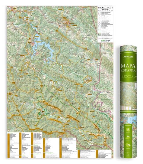 Bieszczady Mapa Zdrapka Turystyczna Scratch Map