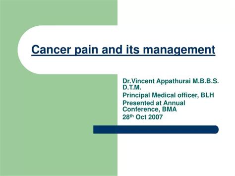 Ppt Cancer Pain And Its Management Powerpoint Presentation Free Download Id 6660703