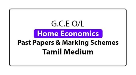 Gce O L Home Economics Past Papers With Answers Tamil Medium E Kalvi