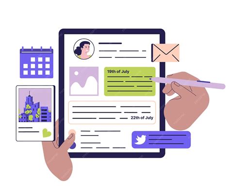 Premium Vector | Positive aspect of social networks electronic diary online application