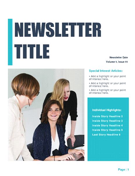 Newsletter Simple Design 4 Col 6 Pp