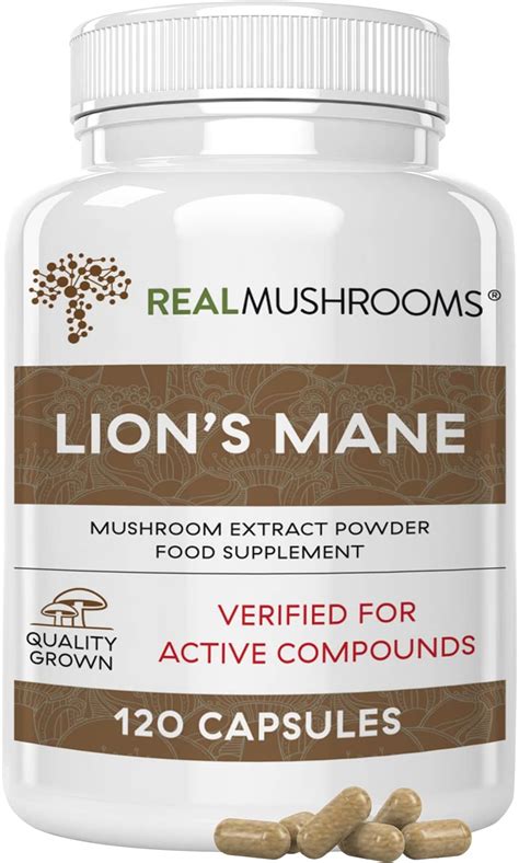 Lions Mane Brain and Focus Supplements – Mushroom Powder Extract Capsules – Non GMO and Gluten ...