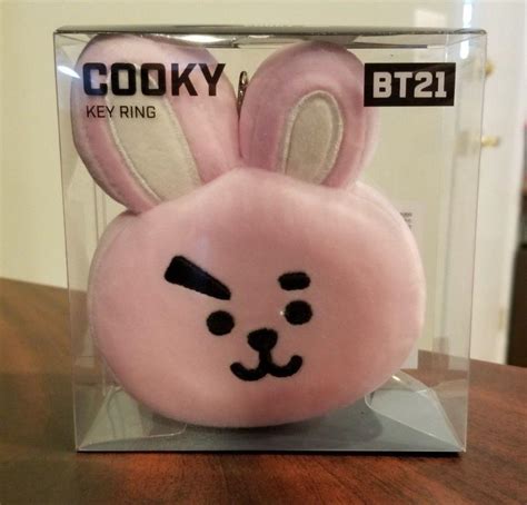 Bt21 Bts Jungkook Cooky Official Plush Face Doll Keyring Sealed 1907650548