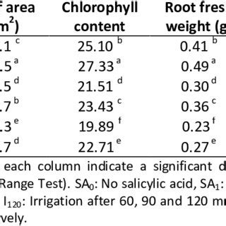 Interaction Effect Of Irrigation Salicylic Acid On Leaf Area