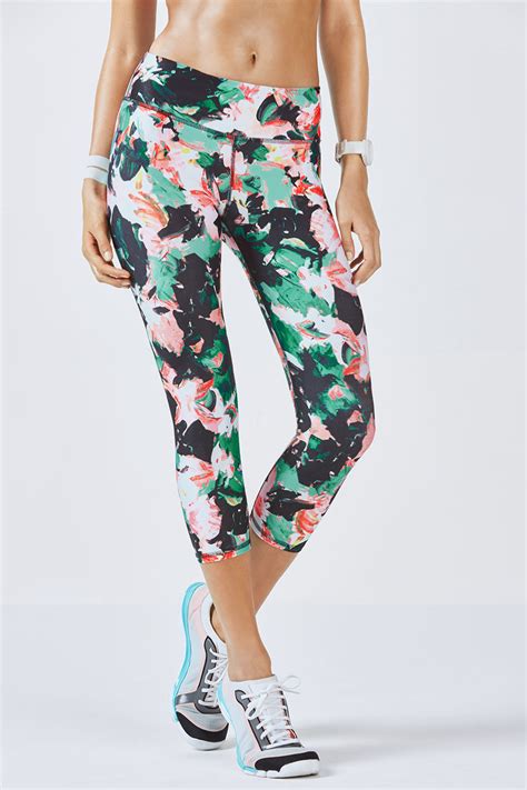 Fabletics Capri Salar Printed Powerhold Womens Paintbrush Floral Print