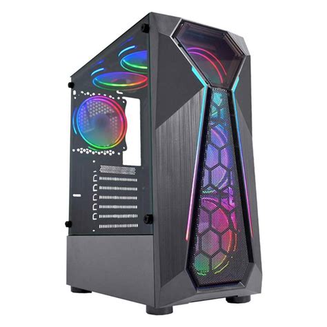 Gabinete Gamer Pichau Gaming Dragoon R Led Rgb Lateral Em Vidro Temp