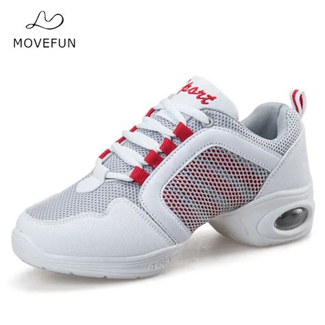 Women White Sports Feature Dancing Shoe Girls Breathable Dance Sneakers