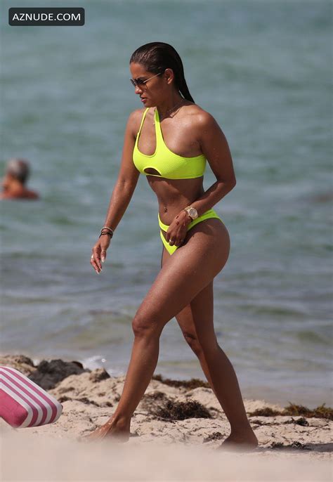 Rocsi Diaz Wears A Neon Yellow Bikini On The Beach In Miami AZNude