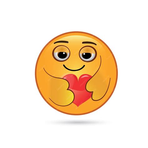 premium vector  cartoon emoticon holding  heart