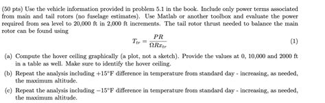 For The Helicopter Specified By The Parameters Chegg