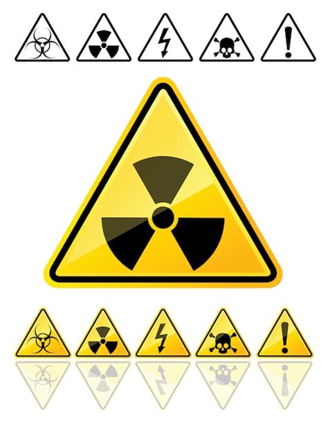 Conjunto De Iconos De Los Principales S Mbolos De Advertencia Vector