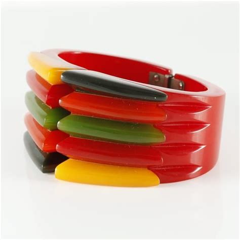 Sold At Auction Philadelphia Bracelet With Polychrome Bakelite Fins On