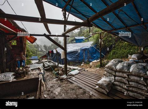 Miners In Indonesia Illegal Mining Java Stock Photo Alamy