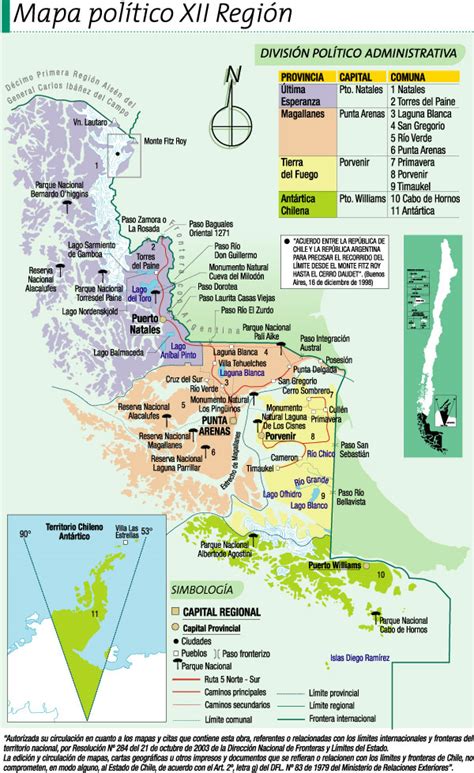 Mapa Pol Tico De La Regi N De Magallanes Icarito