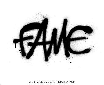 Graffiti Fame Word Sprayed Black Over Stock Vector Royalty Free