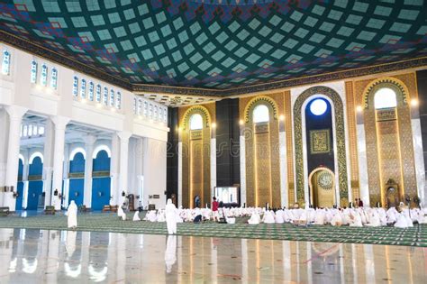 Believers Are Praying In Al Akbar Mosque In Surabaya Java Indonesia