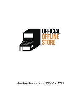 official offline store building logo icon stock vector royalty