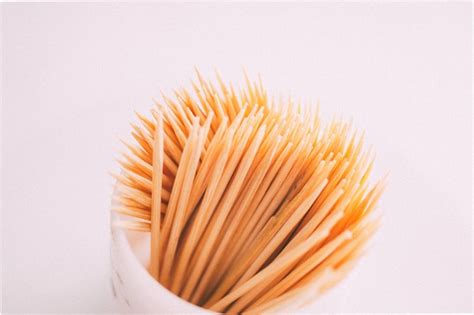 Group Of Toothpick In Container On White Background Toothpick Is A