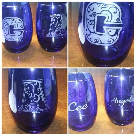 Customized Drinking Glasses Modified Paisley Alphabet