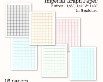 Imperial Measure Graph Papers Inch Graph Paper Digital Etsy