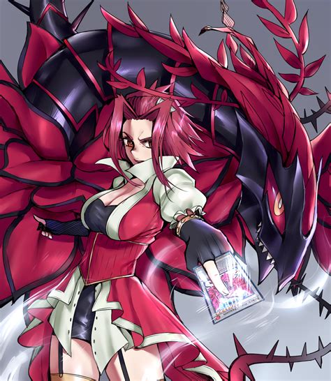 Izayoi Aki And Black Rose Dragon Yu Gi Oh And 1 More Drawn By