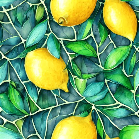 Lemon Watercolor Pattern · Creative Fabrica