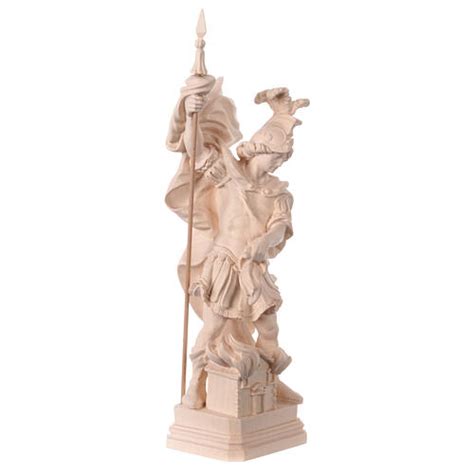 Estatua San Florian Madera Natural Venta Online En Holyart