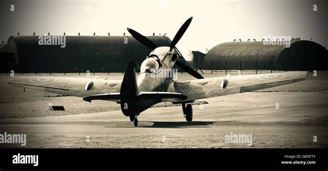 Battle Of Britain Memorial Flight Bbmf On Runway At Raf Coningsby