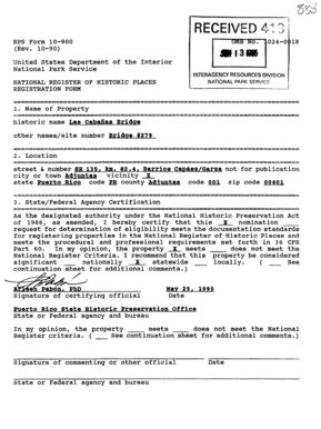 Fillable Online Pdfhost Focus Nps RECEIVED NPS Form 10 900 Rev