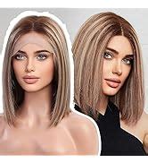 Amazon Getshow Brown With Blonde Highlights Wigs For Women Long