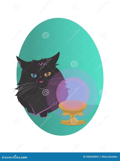 Black Magic Cat In Green Stock Vector Illustration Of Animal 260204832