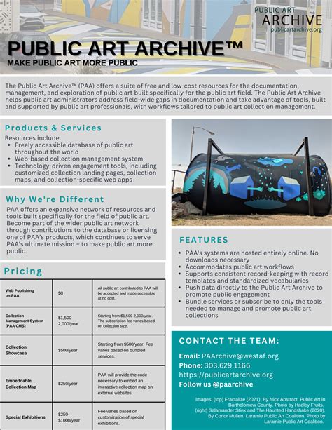 Products and Services - Public Art Archive