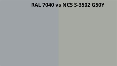 Ral 7040 Vs Ncs S 3502 G50y Ral Colour Chart Uk