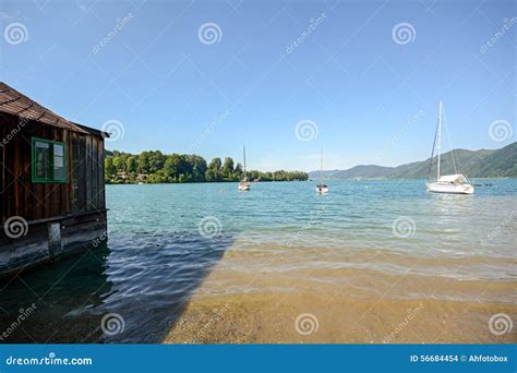 Lake District Salzburger Land Austria: View Over Lake Attersee ...