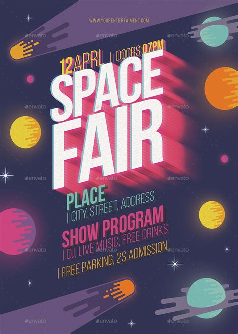 Space Poster Template Print Templates Graphicriver