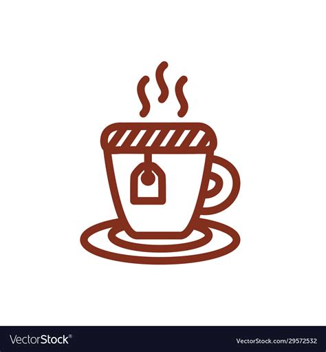 Tea Mug Beverage Line Style Icon Royalty Free Vector Image