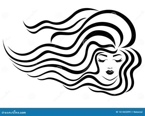 Charming Lady With Windy Hair Stock Vector Illustration Of Face Head