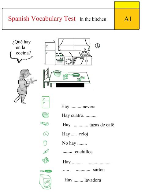 Spanish Test Spanish Vocabulary Test In The Kitchen A