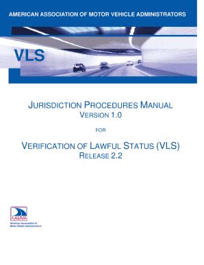 Fillable Online Aamva Vls Jurisdiction Procedures Manual Version