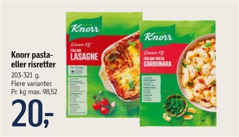 Knorr pasta eller risretter tilbud hos Føtex