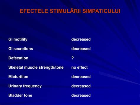 Efectele Stimularii Simpaticului Si Parasimpaticului