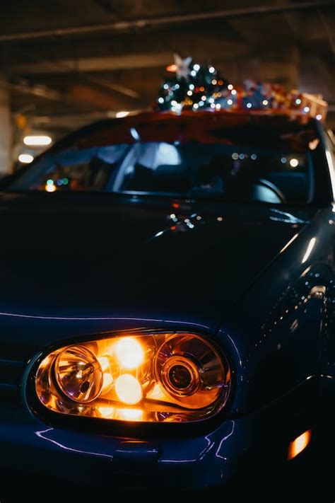 A car with christmas lights on it · Free Stock Photo