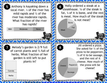 Teks H Task Cards Fraction Addition And Subtraction Tpt